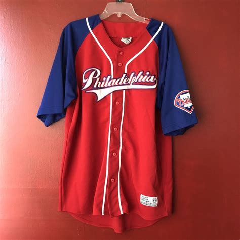 Philadelphia Phillies Xl Jersey Stitched Dynasty Preowned Red Blank