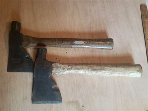 2 Stanley H122 Usa And Hand Made Drop Forged Carpenter Axe Hatchet Ebay