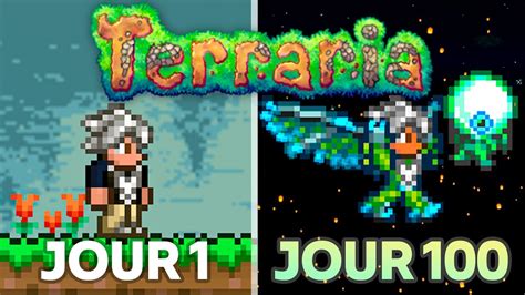 J ai Survécu 100 Jours Sur Terraria en Mode Master YouTube