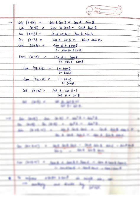 Solution All Trigonometry Formulas For Jee Studypool