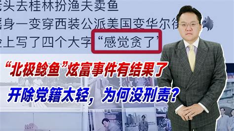 “北极鲶鱼”炫富事件有结果了！开除党籍太轻，为何没刑责？ Youtube