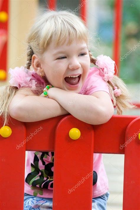 Cute Little Girl Laughing — Stock Photo © Alexishchenko 2777828