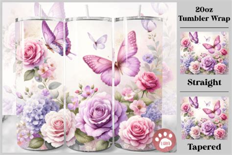 Vintage Flower Tumbler Wrap Png Graphic By Luna Art Design Creative