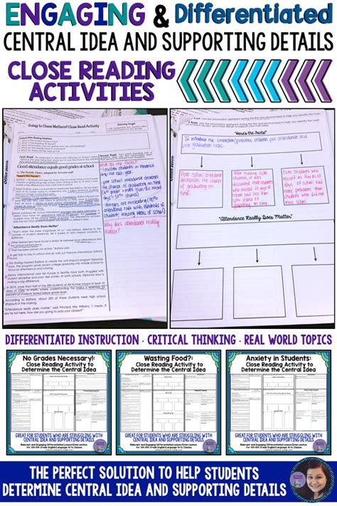 Determining Central Idea Worksheet