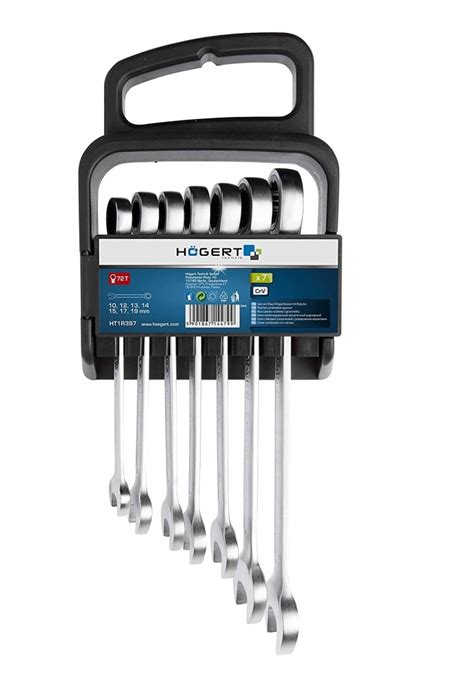 Hogert Combination Ratchet Spanners Set 7 Pcs 10 19 Mm