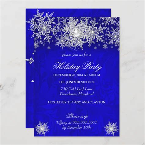 Royal Blue Winter Wonderland Holiday Party Invitation Zazzle