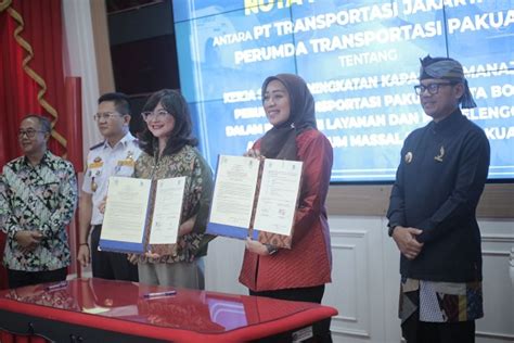 Siap Integrasi Layanan Trans Pakuan Dan Trans Jakarta Tandatangani