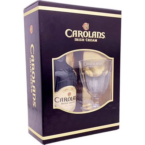 Carolans Irish Cream Liqueur Gift Set With Glass Town Country