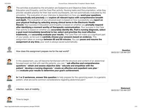 SOLUTION Transcript Focused Exam Abdominal Pain Completed Shadow