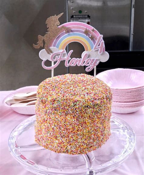 Rainbow Unicorn Cake Topper Unicorn Cake Topper Rainbow Cake Etsy