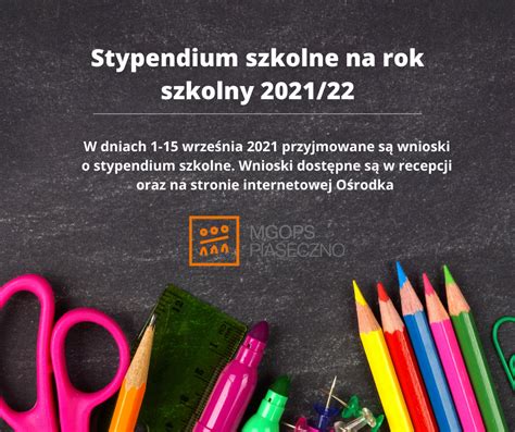 Stypendium Szkolne Na Rok Szkolny 2021 2022 Oficjalna Strona Miasta I