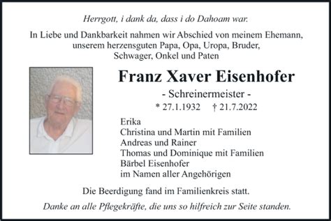 Gedenkkerzen Von Franz Xaver Eisenhofer Trauer Merkur De