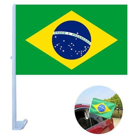 Bandeira Do Brasil Suporte Haste Para Janela De Carro Bandeiras