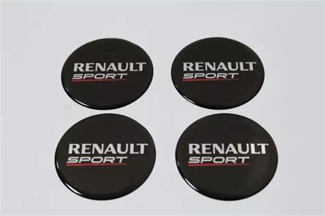 Adesivos Emblema Resinado Roda Renault Mm Cl Fk Cor Preto