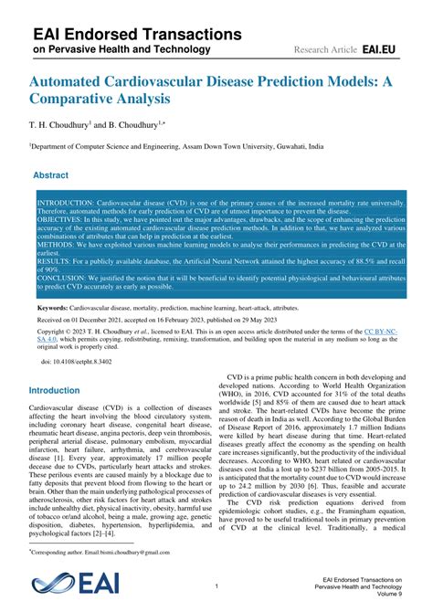 Pdf Automated Cardiovascular Disease Prediction Models A Comparative