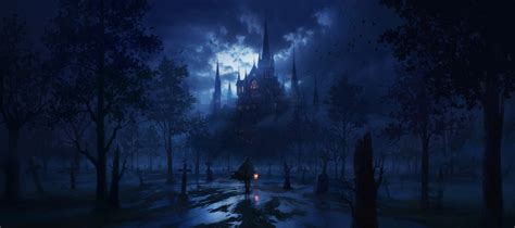 Wallpaper artwork digital art castle night 1920x853 ByBünyamin