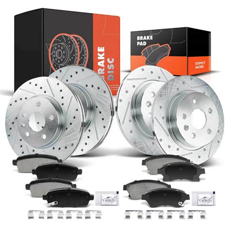 Front And Rear Drilled Brake Rotors And Brake Pads For Chevy Cruze