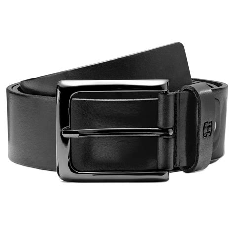 All Black Full Grain Leather Belt In Stock Salt And Hide