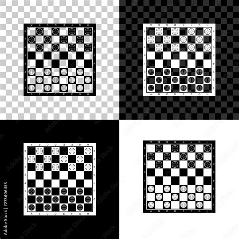 Checkers Game Black White