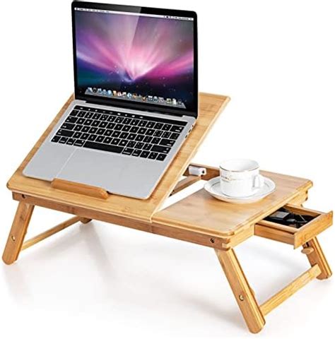 Amazon Songmics Bamboo Laptop Desk Serving Bed Tray Breakfast