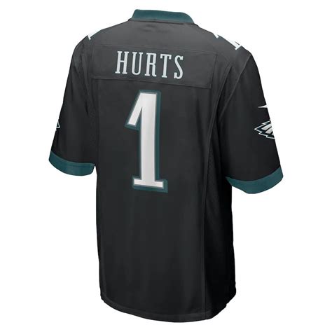 P.Eagles #1 Jalen Hurts Black Game Jersey Stitched American Football ...