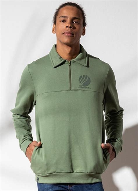 Blus O Masculino Peluciado Estampado Verde Habana