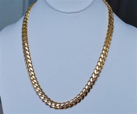 14k Gold Miami Mens Cuban Curb Link Chain Necklace Heavy 22 120 Grams