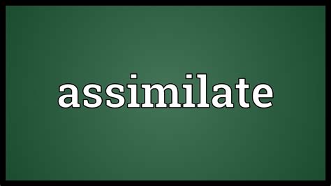 Assimilate Meaning - YouTube