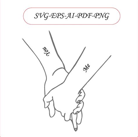 Holding Hands Designs Valentines Day Svg Files Pinky Hold Digital