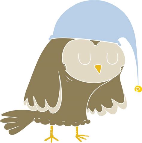 flat color style cartoon owl sleeping 12154516 Vector Art at Vecteezy