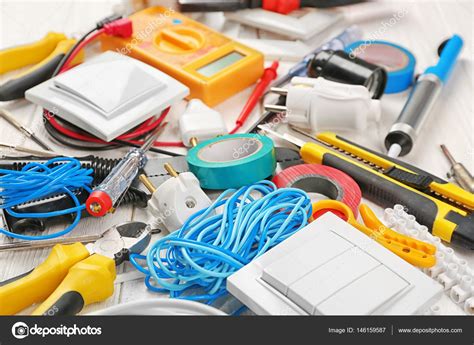 View of electrician tools — Stock Photo © belchonock #146159587