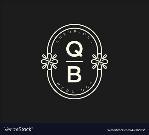 Qb Initials Letter Wedding Monogram Logos Vector Image