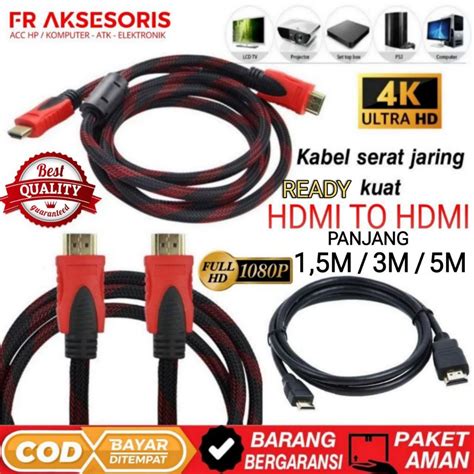 Jual Kabel HDMI To HDMI 3m 1 5m SERAT JARING KABEL HDMI 1 5m 3m