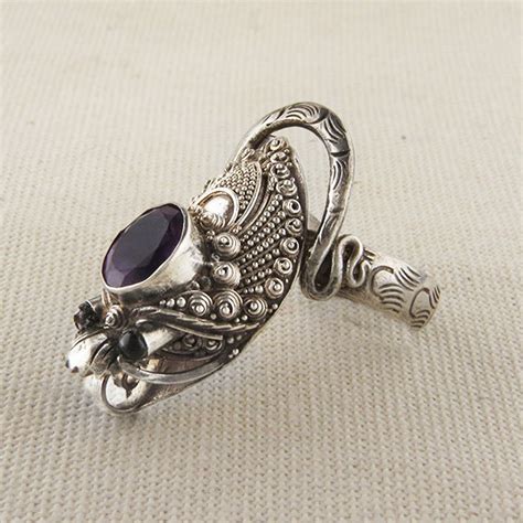 Sterling Silver Balinese Snake Naga Dragon Ring Etsy