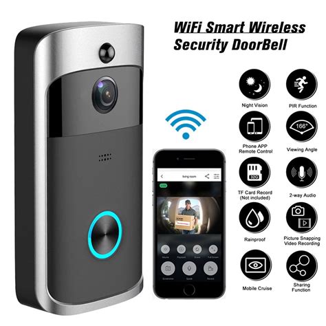 Smart WiFi Video Doorbell Camera Visual Intercom Motion Detection Night ...