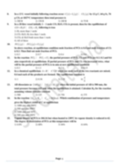 Solution Neet Chemical Equilibrium Mcqs Studypool