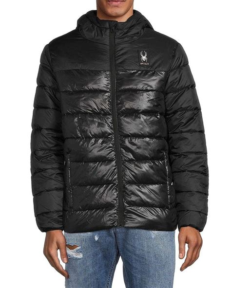 Spyder Circuit Block Puffer Jacket In Black For Men Lyst