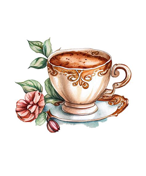 Vintage Coffee Watercolor Clipart Ai Generative 23953434 Png