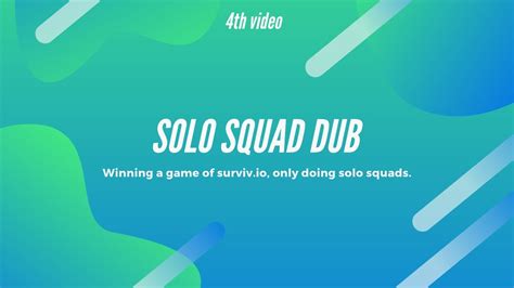 Solo Squad Win Surviv Io YouTube