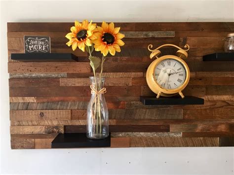 Reclaimed Barn Wood Wall Art With Shelves Free Shipping Etsy