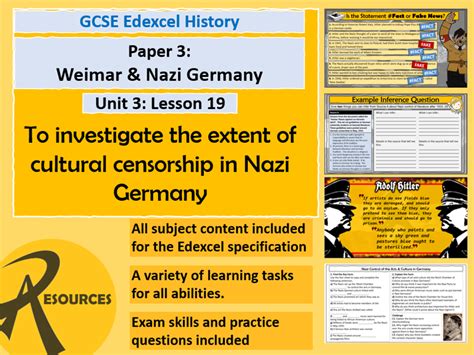 Gcse History Edexcel Weimar Nazi Germany Bundle Part Control And