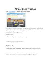 Peyton McGowan Copy Of Virtual Blood Type Lab Dickerson Docx