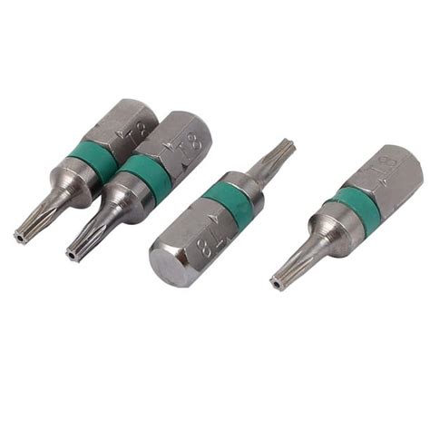 T8 Hex Shank Magnetic Torx Security Screwdriver Bit Gray 4pcs - Walmart ...