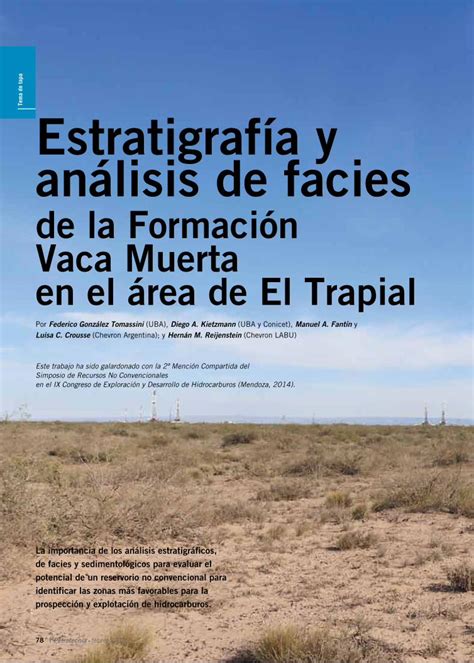 PDF Tema de tapa Estratigrafía y análisis de facies también las