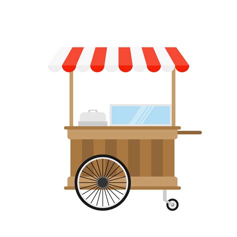 food cart flat design vector illustration.concession cart illustration ...