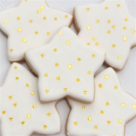 White And Gold Stars Sugar Cookies Holiday Cookies Christmas Cookies Holiday Cookies Christmas