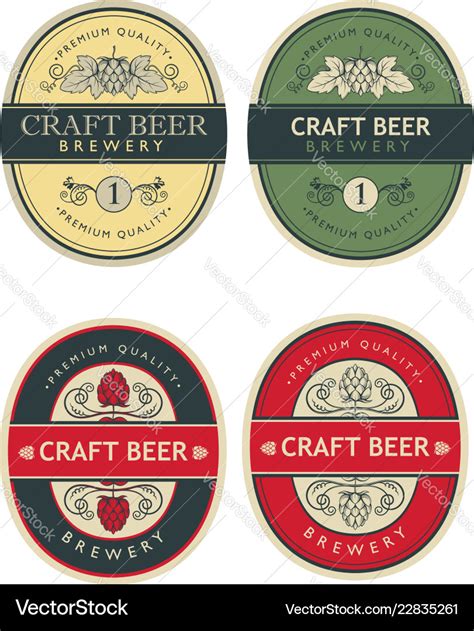 Beer Labels Set Royalty Free Vector Image Vectorstock