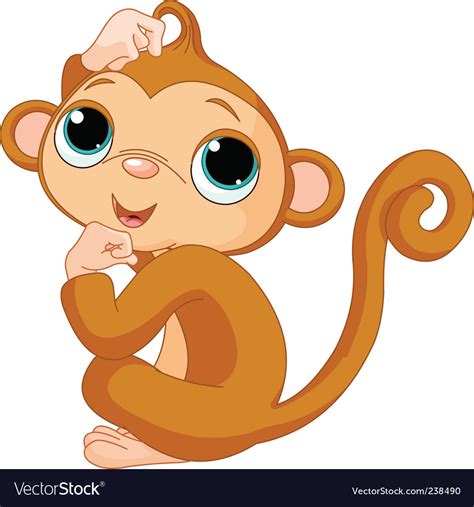 Thinking monkey Royalty Free Vector Image - VectorStock