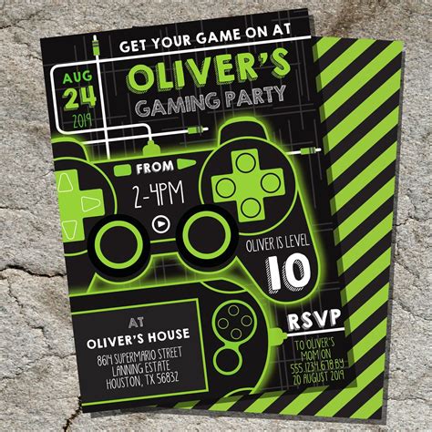 Gaming Party Invitation Video Game Invitation Gamer Party Invitation