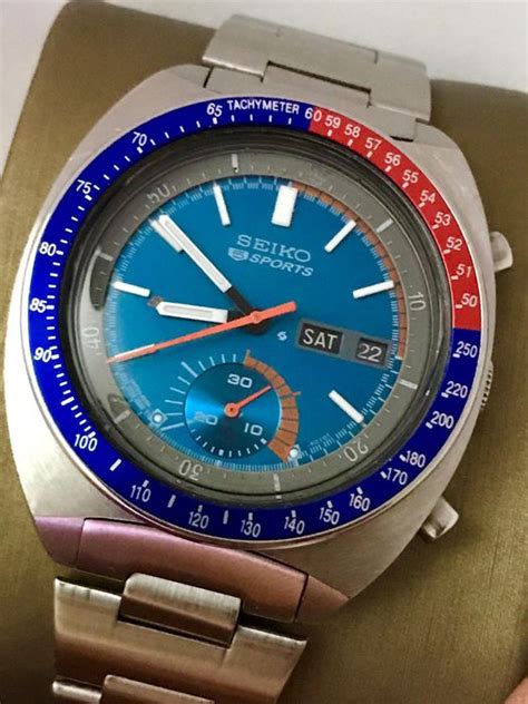 Seiko NO RESERVE PRICE Pepsi JDM Speedtimer Pogue Catawiki